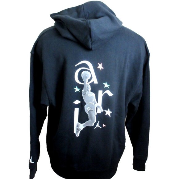 Men's Jordan Sport DNA PO Graphic Print Hoodie Sweatshirt Black White Sizes NWT - Picture 1 of 6